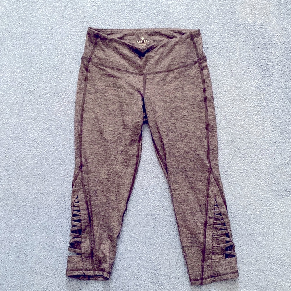 NWOT Athleta capri tights with calf details